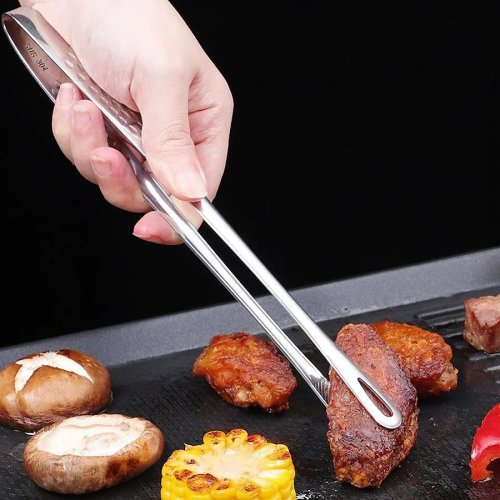 ロングステンレス製キッチントング（耐熱・滑り止め）— BBQ・グリル・ステーキ・シーフード・サラダ・ビュッフェ用