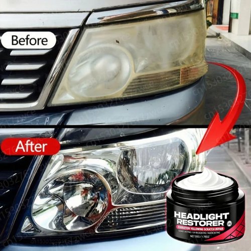 Car Headlight Restoration Kit – Removes Yellowing, Haze & Scratches, Restores Front and Rear Lamp Brightness