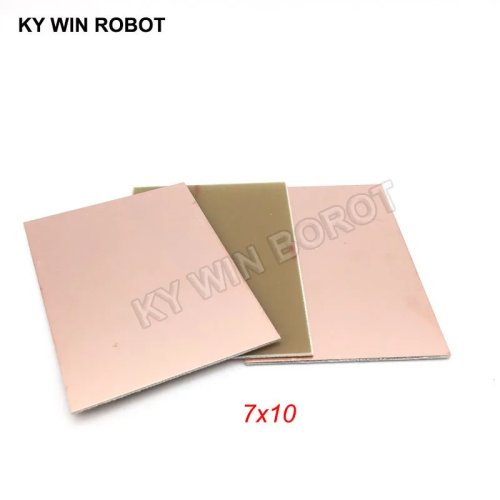 2 pzas Placa PCB FR4 7×10 cm, una cara, cobreada — placa laminada para proyectos DIY