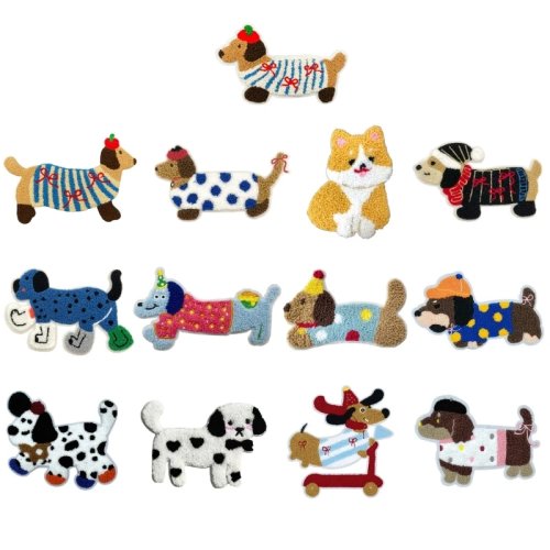 Patch brodé chien mignon – appliques pour réparer vêtements, chaussures et barrettes, idéal pour DIY