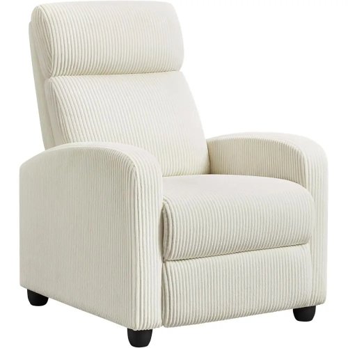 Beige adjustable recliner chair for home theater or living room