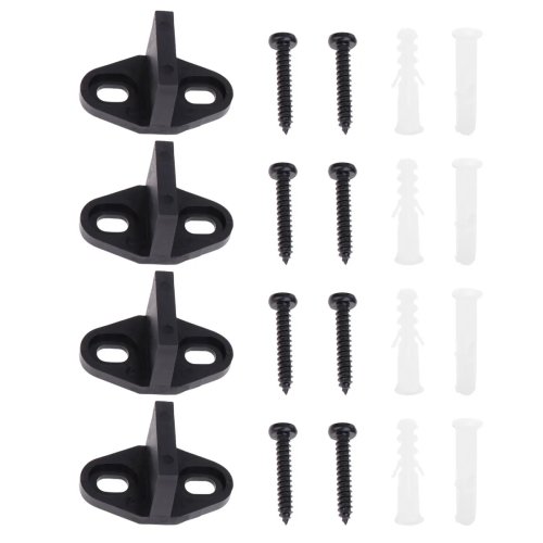 Bộ 4 dẫn hướng sàn và chặn/giảm chấn ray dưới cho cửa trượt kiểu barn, điều chỉnh được bề rộng, bánh xe bạc đạn đôi, chạy êm và ổn định