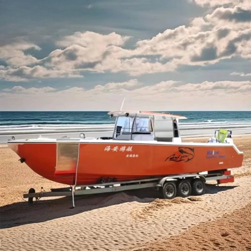 럭셔리 스포츠 요트 10.5m(34ft) – 정원 9명, 편안한 낚시용, FRP(유리섬유) 선체, 센터 콘솔, 선외기
