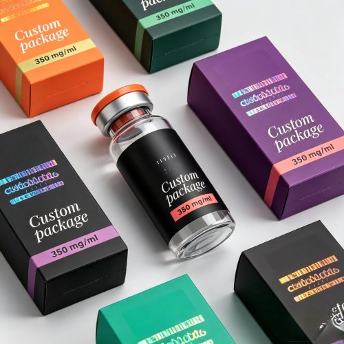 무독성 자가접착 비닐 라벨, 맞춤 박스 및 상업용 태그(3ml/5ml/10ml 펩타이드 케어 제품용)
