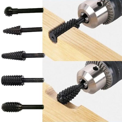 Juego de 5 brocas 1/4″ para madera — para tallado y carpintería