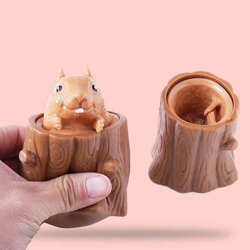 Brinquedo anti-stress em forma de esquilo — fidget sensorial para apertar, para crianças e adultos, alívio da ansiedade