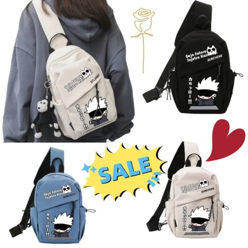Tongren Anime Student Chest/Crossbody Bag — Large Capacity Sports & Casual Sling Bag