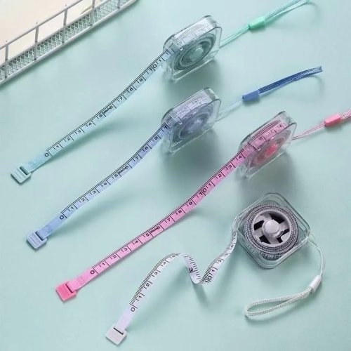 Cinta métrica blanda retráctil 200 cm/79 in, doble cara — cinta flexible para costura, sastrería y medición corporal