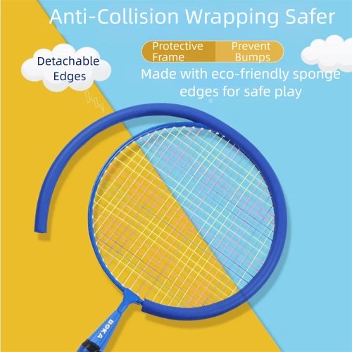 Kids' Shock-Absorbing Badminton Racket with Soft Anti-Slip Grip and Carry Bag
