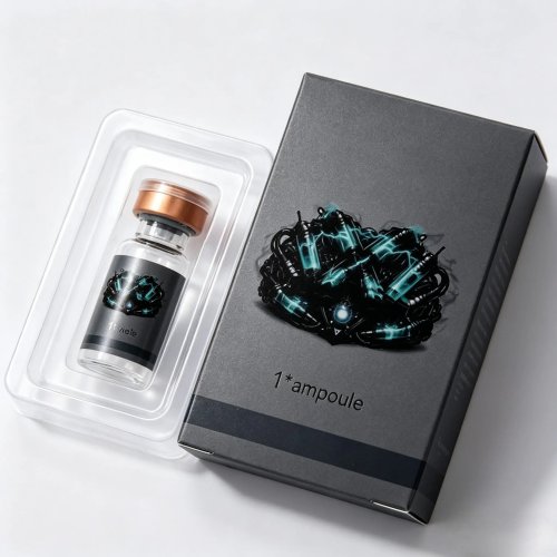 Etichette olografiche anti-manomissione + scatole confezione personalizzate per fiale peptidi 3 ml/10 ml