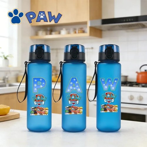 Botol Minum Anak PAW Patrol 650ml – Tahan Bocor, Botol Olahraga Portable dengan Chase & Skye, Cangkir Minum Kartun, Hadiah