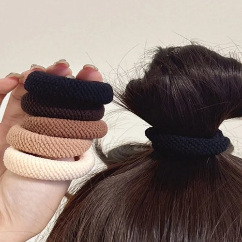 Pack 5/10 scrunchies elásticos grossos, de alta elasticidade, macios e amigos do cabelo - cores sortidas