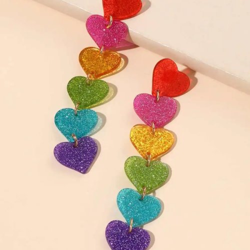 Glitzer-Herz-Ohrringe (Hänger) – Perfektes Geschenk zum Valentinstag & Muttertag für Mama
