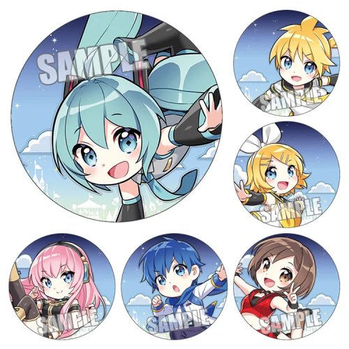 Set de pins Vocaloid — Hatsune Miku, Kagamine Rin & Len, Luka, Kaito, Meiko — chapas / broche y llavero, regalo para fans