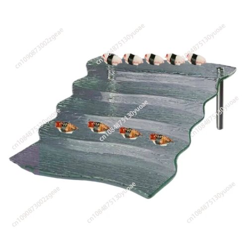 Vassoio acrilico refrigerato per buffet — piatto espositore per dim sum, sushi, sashimi e frutta, ideale per ristoranti giapponesi e coreani