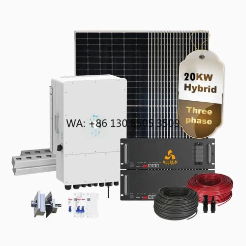 住宅用20kWハイブリッド太陽光発電システム — パネル・蓄電池・単相インバーター搭載パワーステーション