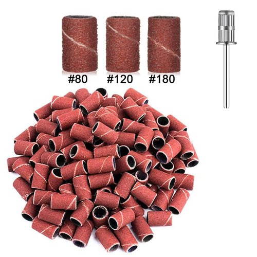 Bandes abrasives pour ponceuse à ongles électrique – 100/50 pcs, grains 80/120/180