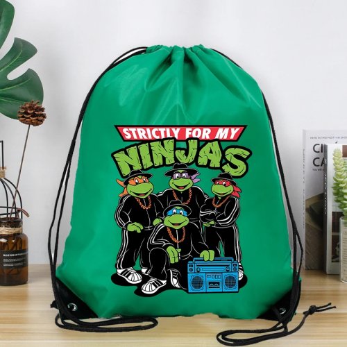 حقيبة برباط (حبل) Teenage Mutant Ninja Turtles — حقيبة رياضية خفيفة للجم والمشي، كيس تخزين، حقيبة صغیرة للاستخدام اليومي، هدية