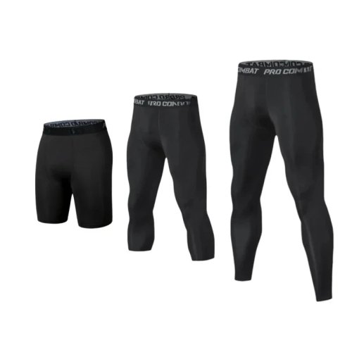 Calças de compressão para homem – Leggings de corrida respiráveis e de secagem rápida, camada base para treino