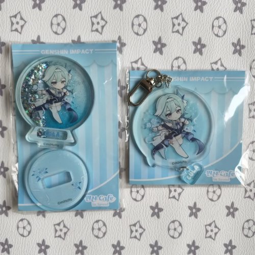 Genshin Impact Eula Acryl-Schlüsselanhänger mit laufendem Sand – Figuren-Stand, Cosplay-Geschenk