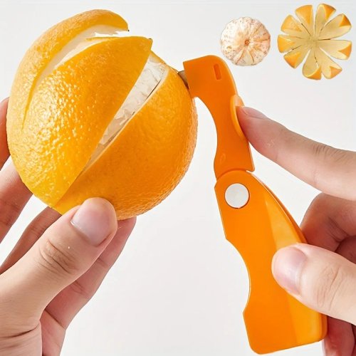 Set van 3 opvouwbare citrusschillers — voor sinaasappel, citroen en grapefruit met opvouwbaar handvat, keukengerei