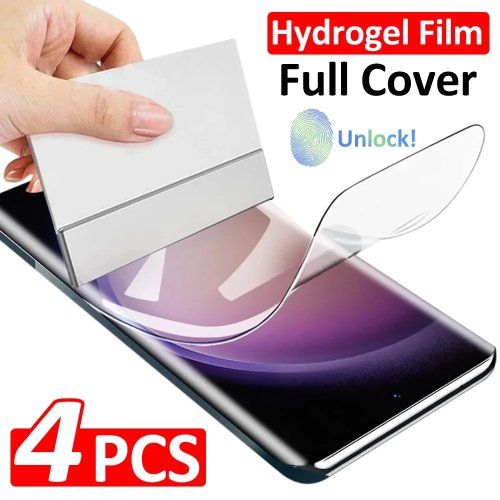 Набор из 4 гидрогелевых защитных пленок для экрана Samsung Galaxy S25/S24/S23/S22/S21/S20 (совместимо с Ultra/Plus/FE)