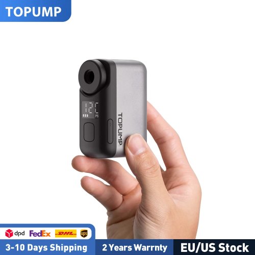 TOPUMP TB2 Pro Pompa Elettrica Mini Portatile per Bici, Senza Fili, 120 PSI, Batteria 450mAh, Display, Ricarica Rapida