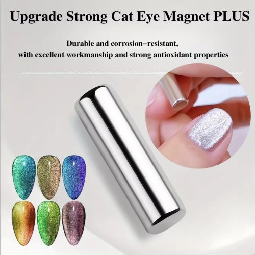 Pulpen magnetik Cat Eye bulat 2,5×0,5 cm untuk gel polish — alat manikur DIY, efek mata kucing 3D