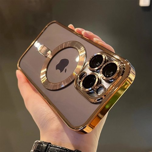 غطاء شفاف بطبقة مغناطيسية لهواتف iPhone 11–17 (Pro/Max/Air/Plus)، متوافق مع MagSafe والشحن اللاسلكي، مقاوم للصدمات