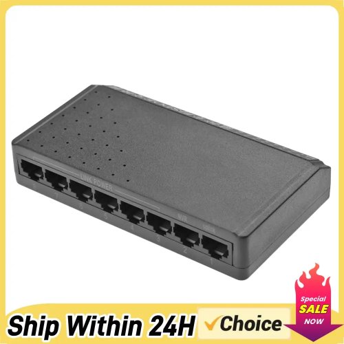Switch PoE 8 cổng (6+2 PoE) - Injector/Adapter Ethernet cho camera IP (CCTV)