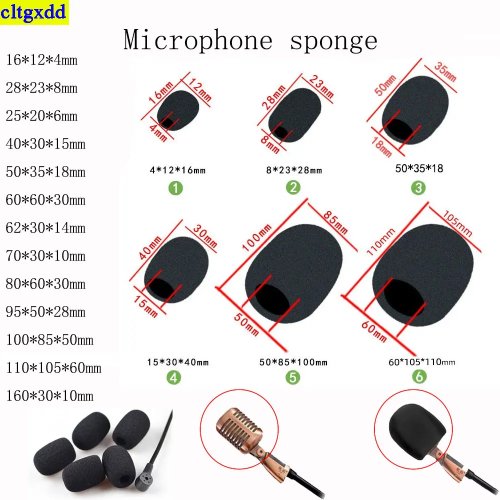 Pack de 2 espumas para micrófono y auriculares — fundas de esponja antiviento, antipolvo y antiimpacto