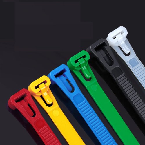 100 fascette in nylon riutilizzabili con asola di bloccaggio — rimovibili e riciclabili, colori misti (nero e bianco)