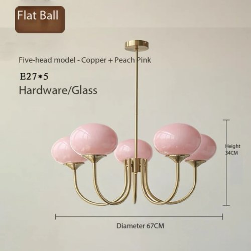 Kroonluchter in Franse stijl van crèmekleurig glas – vintage hanglamp voor woonkamer, slaapkamer en eetkamer