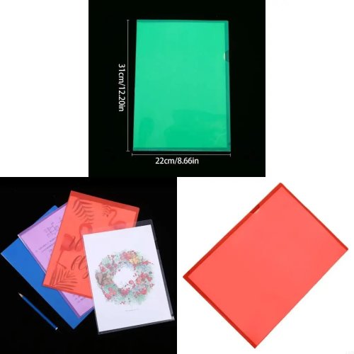 Pochette plastique L format A4, lot 6 couleurs, poche latérale pour documents – pour l'école