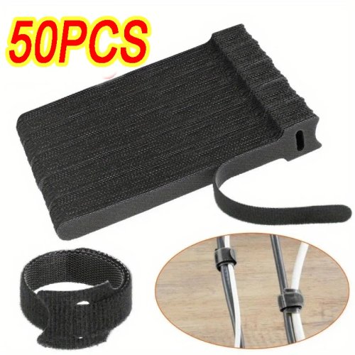 Paquete de 50 organizadores de cables — Enrolladores adhesivos para ordenar y proteger cables de carga y USB