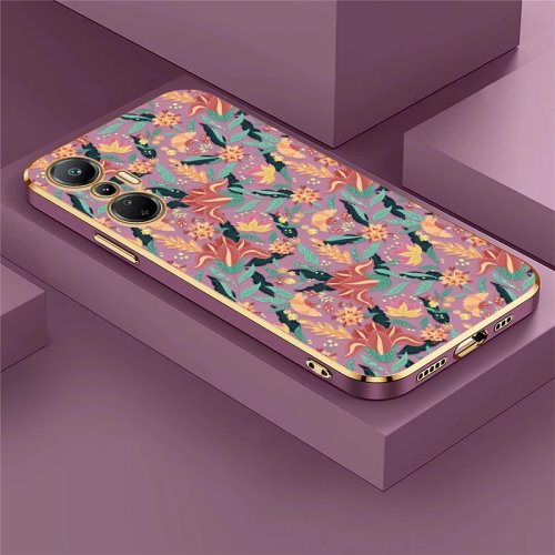 Coque silicone TPU motif floral pour Infinix Pop 8 / Pop 5 / Pop 5 LTE / Pop 6 / Pova 4 Pro / Neo 2 — antichoc, finition plaquée luxe