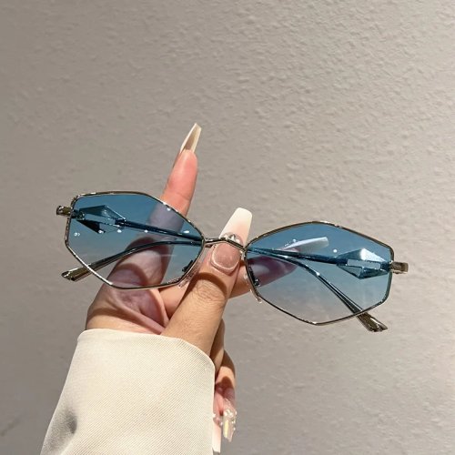 Lunettes de soleil unisexes forme losange irrégulier — style vintage punk, look de créateur, idéales pour la conduite