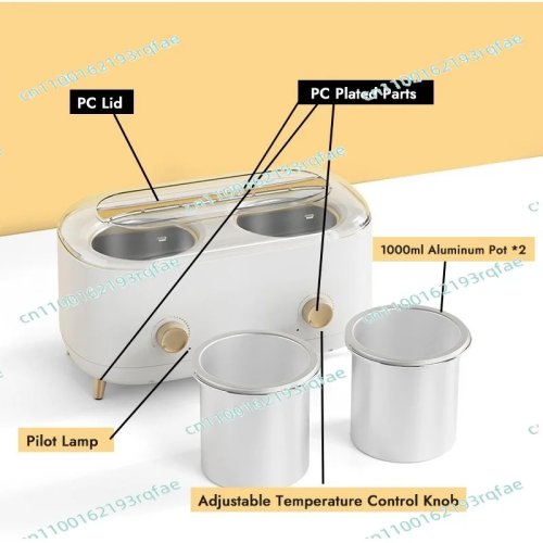 Máy hâm sáp (2 ngăn) 2000ml có nhiệt độ điều chỉnh – Dụng cụ tẩy lông body