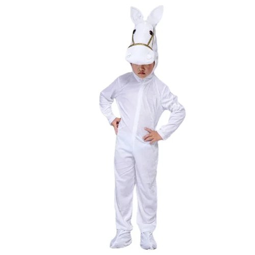 Déguisement Enfant Cheval marron/blanc – Combinaison unisexe pour bébé/tout-petit, Fête, Halloween, Pourim, Taille 7