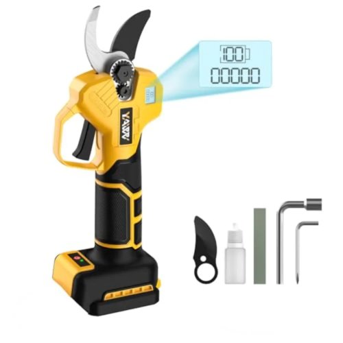 Tijeras eléctricas de poda sin escobillas, inalámbricas, compatibles con batería DeWalt 20V, pantalla LCD y hojas SK5 ajustables