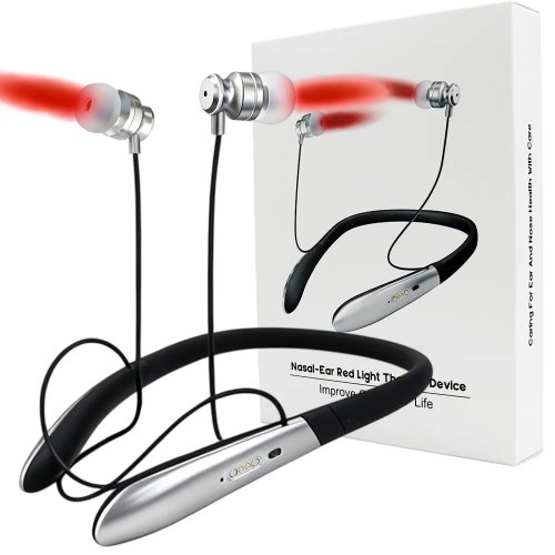 Dispositivo di fototerapia a luce rossa per orecchio e naso – tappi LED per acufeni, otite media, sinusite e rinite