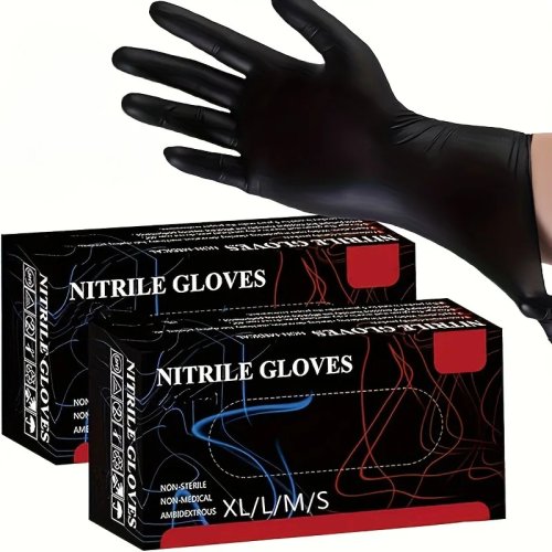 Disposable Black Nitrile Gloves (20/50/100 pcs) – Latex‑Free, Powder‑Free, Multipurpose for Cleaning, Tattoo & Hairdressing