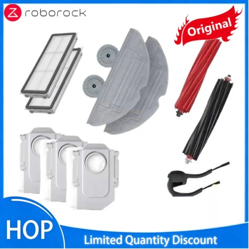 Kit ricambi Roborock S8 MaxV Ultra – spazzola principale e laterale, filtro HEPA, panno mocio, sacchetti raccogli-polvere, accessori lavabili
