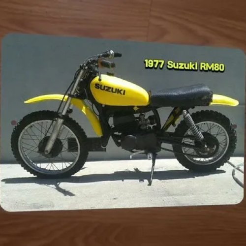 Pannello in metallo 1977 RM80 Moto da Cross – poster da parete per garage moto