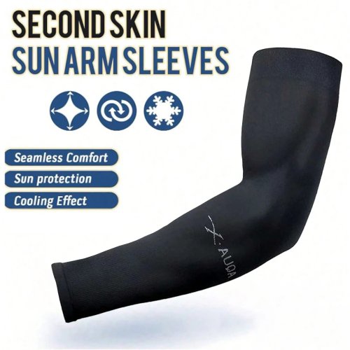 Lot de 2 Manchons bras Ice Silk protection solaire (UV) — Unisexe, effet frais, pour vélo, conduite, pêche