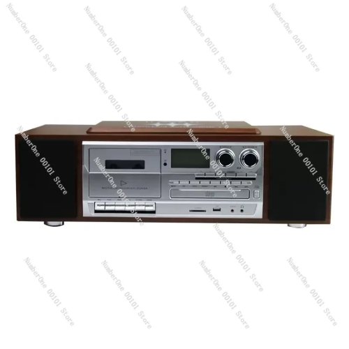 Vintage All-in-One Music Center — Turntable (Vinyl), CD Player, Cassette Deck, Radio & Bluetooth Speaker for Home