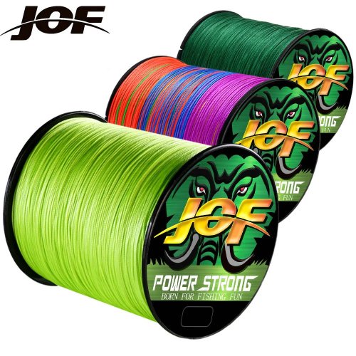 Ligne de pêche tressée JOF 4 brins en PE, multifilament résistante et durable, 100/300 m