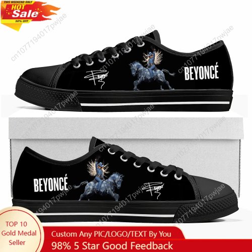 حذاء سنيكرز قماشي منخفض Beyoncé Rock Cowboy Carter – للجنسين، كاجوال، قابل للتخصيص