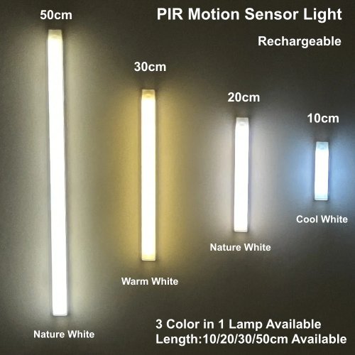 Đèn LED cảm ứng chuyển động sạc USB — đèn ngủ không dây cho tủ, bếp, hành lang và cầu thang