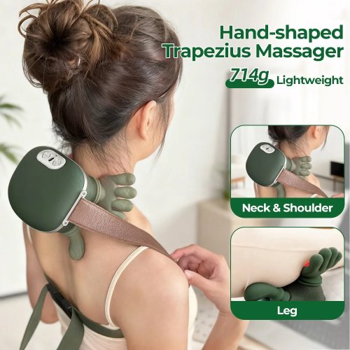 Masajeador inalámbrico de cuello y hombros Bionic Finger — Amasado 4D para cervical y trapecio, tipo estola, motor sin escobillas